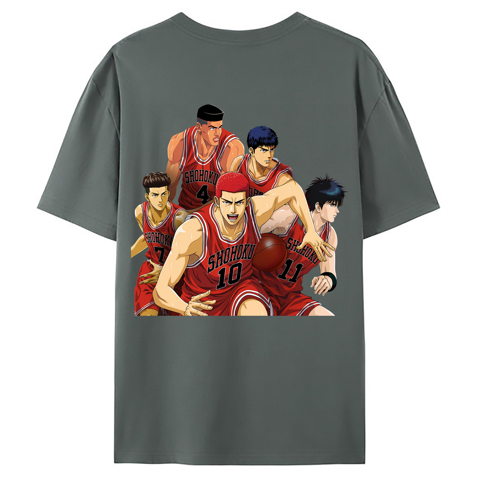 （画像用） SLAM DUNK／スラムダンク 綿100％ メンズ半袖Tシャツ（バックプリント） 通気性